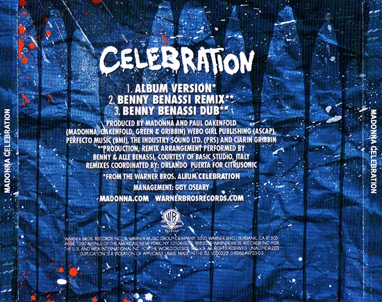 Celebration (EU Single Back) 550