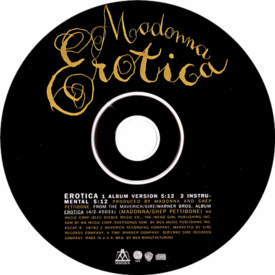 Erotica US CD Single Disc 550